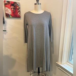 3/4 sleeve Trapeze Fit medium length stretchy dress